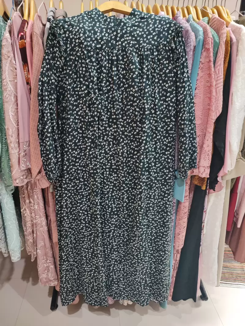 baju gamis GSK warna corak batik hitam